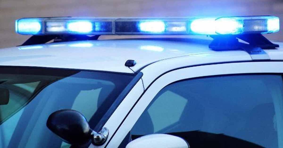 Police lights engaged on the top of a cruiser