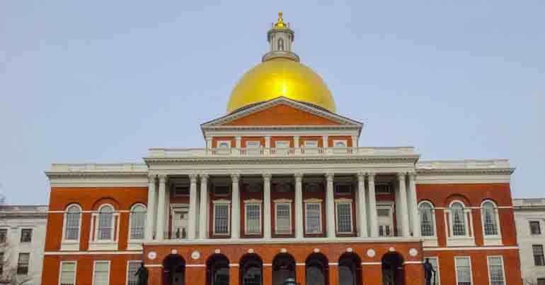 The Massachusetts State House on Beacon Hill in Boston